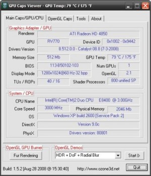 скриншот GPU Caps Viewer