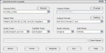 скриншот Ultra DVD to DivX Converter