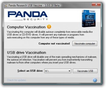 скриншот Panda USB Vaccine