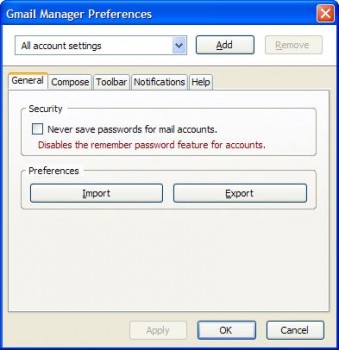 скриншот Gmail Manager 