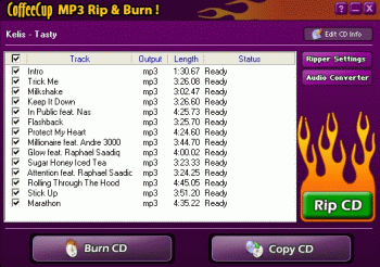 скриншот CoffeeCup MP3 Ripper & Burner 