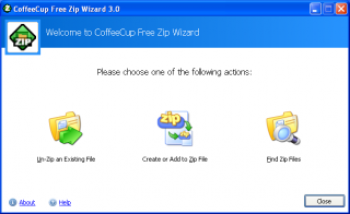 скриншот CoffeeCup Free Zip Wizard 