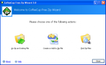 скриншот CoffeeCup Free Zip Wizard