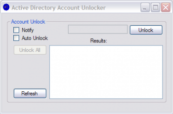 скриншот Active Directory Account Unlocker 