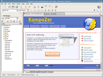 скриншот KompoZer for Windows