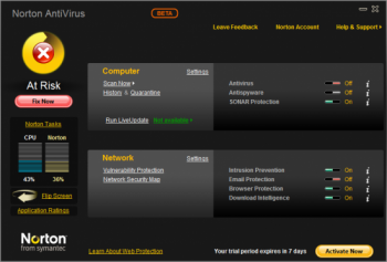 скриншот Norton AntiVirus 2010