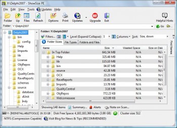 скриншот ShowSize PE