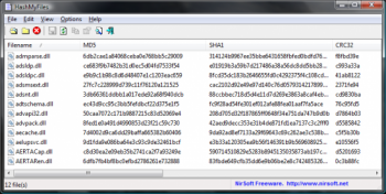 скриншот HashMyFiles