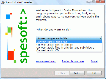 скриншот Spesoft Free Audio Converter 