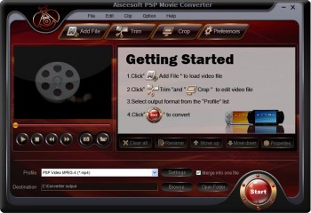 скриншот Aiseesoft PSP Movie Converter
