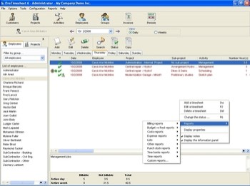 скриншот OroTimesheet