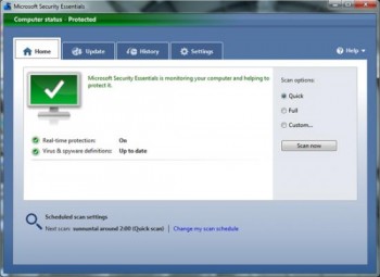 скриншот Microsoft Security Essentials