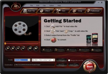 скриншот Aiseesoft BlackBerry Video Converter
