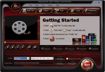 скриншот Aiseesoft 3GP Video Converter