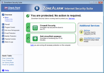 скриншот ZoneAlarm Security Suite