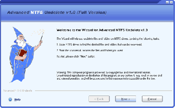 скриншот Advanced NTFS Undelete