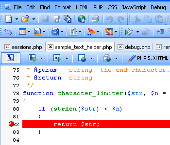 скриншот phpDesigner