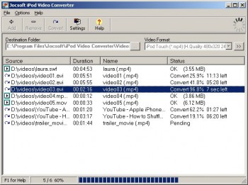 скриншот Jocsoft iPod Video Converter