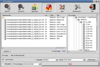скриншот PhonoRipper
