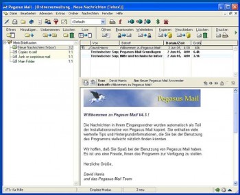 скриншот Pegasus Mail 
