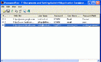 скриншот PasswordFox