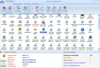 скриншот Cleanse Uninstaller Pro