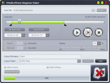 скриншот 4Media iPhone Ringtone Maker 