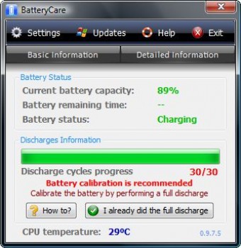 скриншот BatteryCare