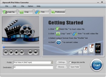 скриншот Aiprosoft iPod Video Converter