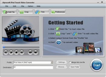 скриншот Aiprosoft iPod Touch Video Converter
