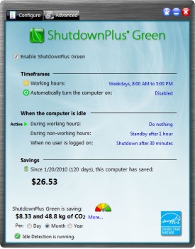 скриншот ShutdownPlus Green