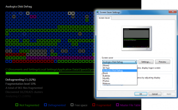 скриншот Auslogics Disk Defrag Screen Saver