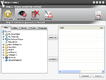 скриншот Folder Protect