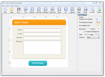 скриншот CoffeeCup Web Form Builder