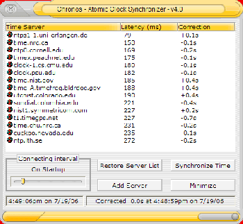 скриншот Chronos Atomic Clock Synchronizer