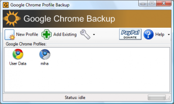 скриншот Google Chrome Backup