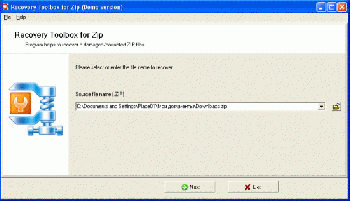 скриншот Recovery Toolbox for Zip