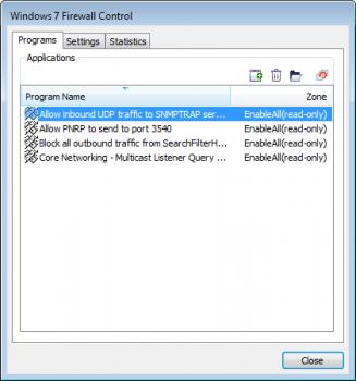 скриншот Windows 7 Firewall Control