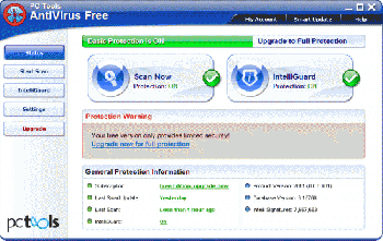 скриншот PC Tools AntiVirus Free Edition