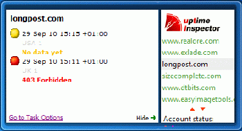 скриншот UptimeInspector Gadget
