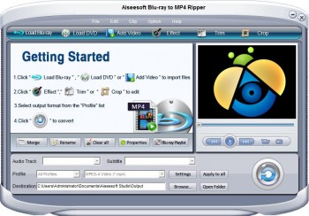 скриншот Aiseesoft Blu-ray to MP4 Ripper