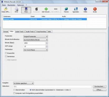 скриншот XMedia Recode Portable