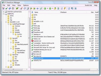 скриншот EF CheckSum Manager