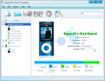 скриншот Bigasoft iPod Transfer