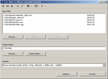 скриншот Free Video to iPhone Converter
