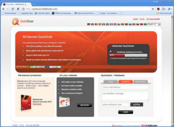 скриншот BitDefender QuickScan
