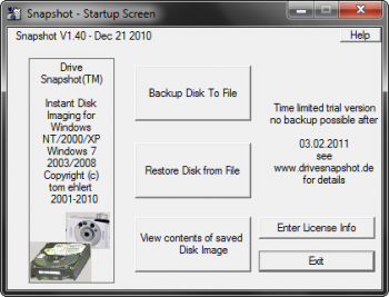 скриншот Drive SnapShot