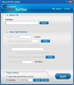 скриншот Aiseesoft PDF Splitter