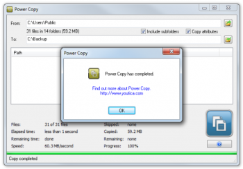 скриншот Power Copy