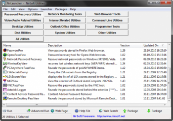 скриншот NirLauncher